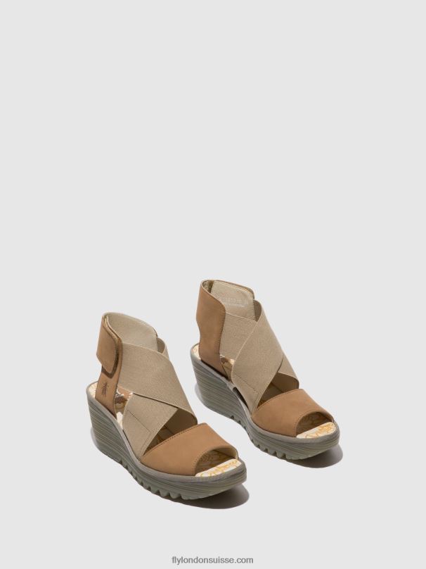 860NR487 sandales croisées yuba385 Fly London sable femmes