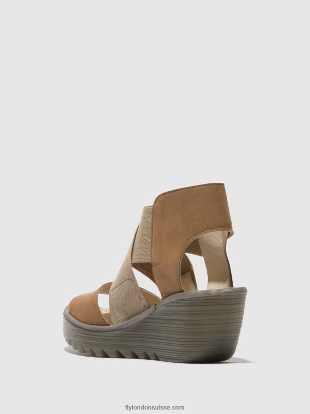 860NR487 sandales croisées yuba385 Fly London sable femmes