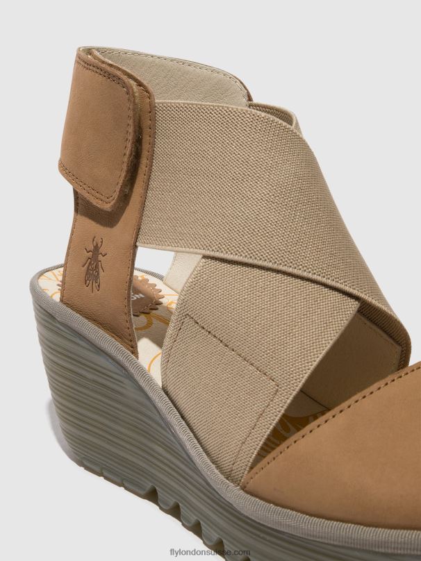 860NR487 sandales croisées yuba385 Fly London sable femmes