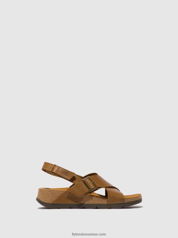 860NR488 sandales croisées chlo852 Fly London chameau femmes