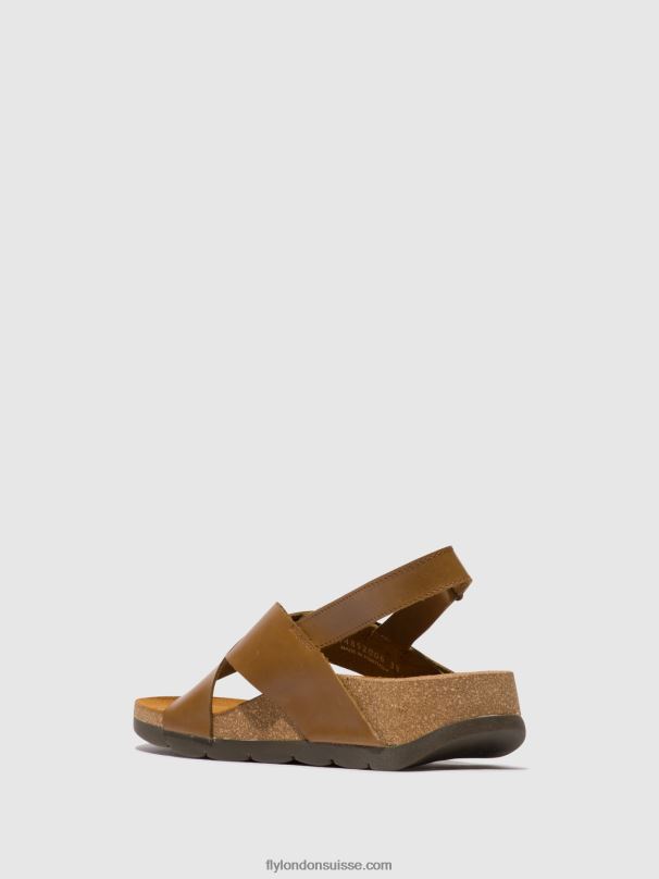 860NR488 sandales croisées chlo852 Fly London chameau femmes