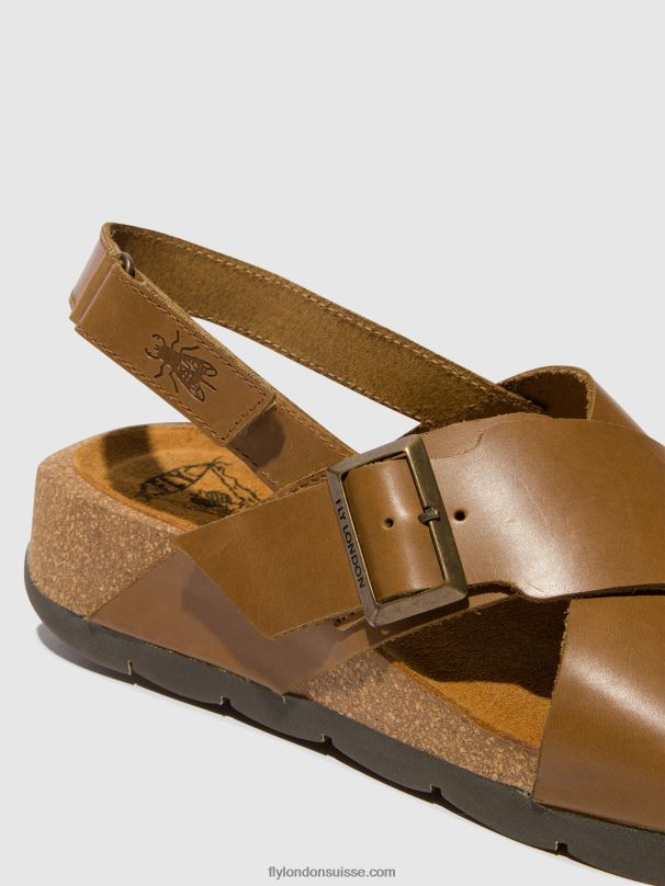 860NR488 sandales croisées chlo852 Fly London chameau femmes
