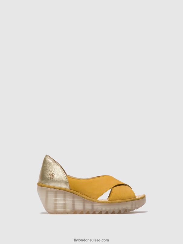 860NR490 sandales croisées yoma307 Fly London bourdon/or femmes