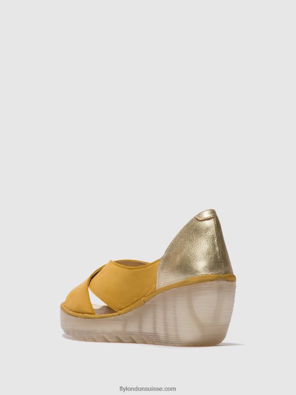 860NR490 sandales croisées yoma307 Fly London bourdon/or femmes