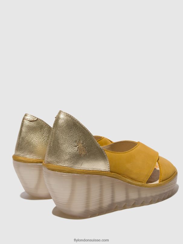 860NR490 sandales croisées yoma307 Fly London bourdon/or femmes