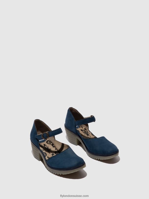 860NR492 sandales à boucle wifo440 Fly London bleu femmes