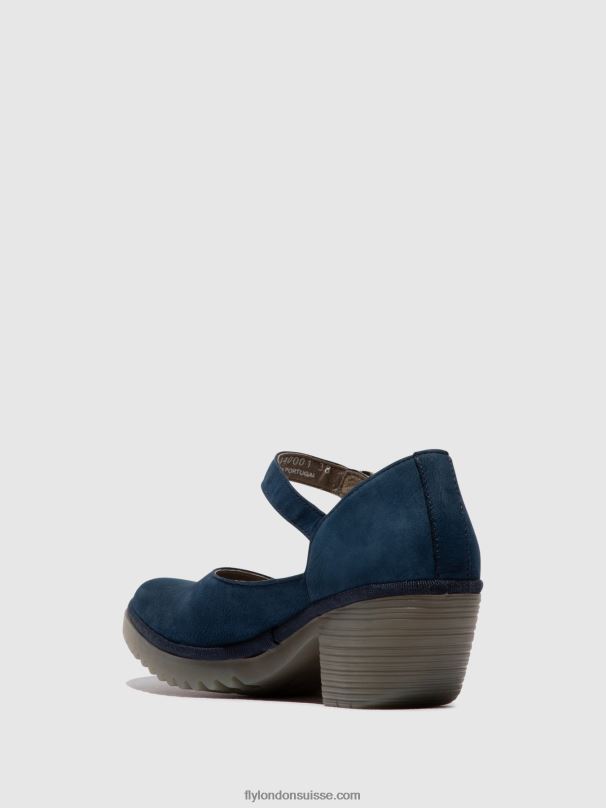 860NR492 sandales à boucle wifo440 Fly London bleu femmes