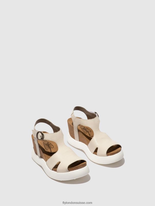 860NR494 sandales à boucle gova962 Fly London blanc femmes