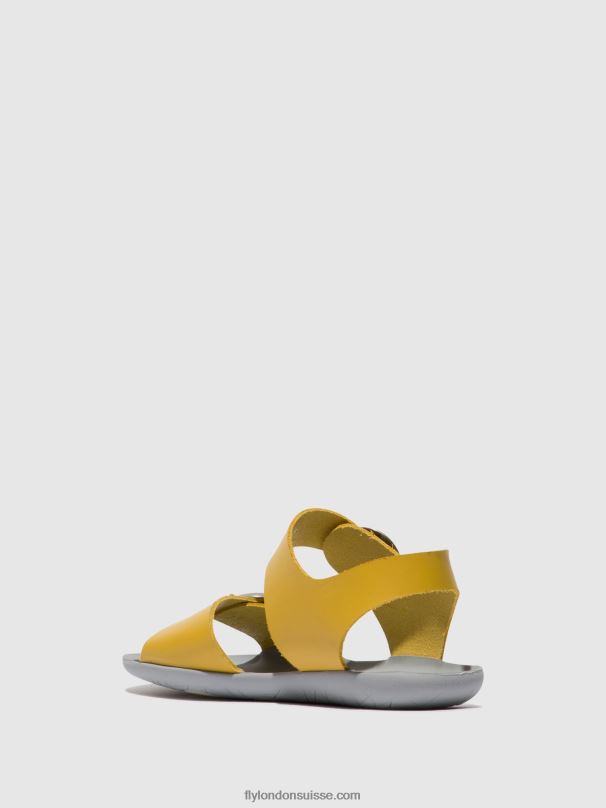 860NR498 sandales à boucle masa757 Fly London moutarde femmes