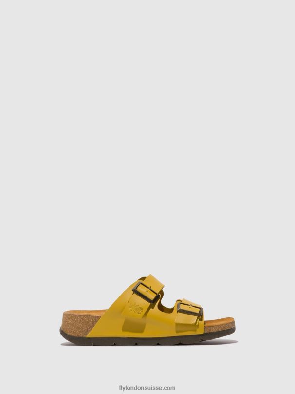 860NR501 sandales à boucle caja721 Fly London moutarde femmes