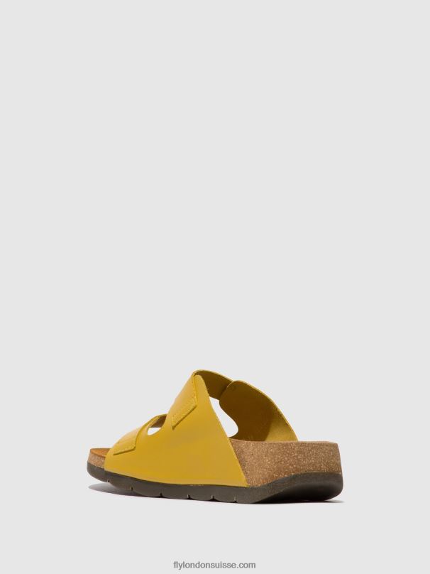 860NR501 sandales à boucle caja721 Fly London moutarde femmes