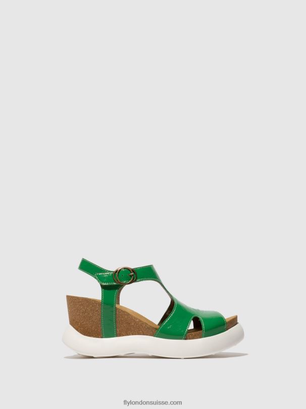 860NR502 sandales à boucle gova962 Fly London vert femmes