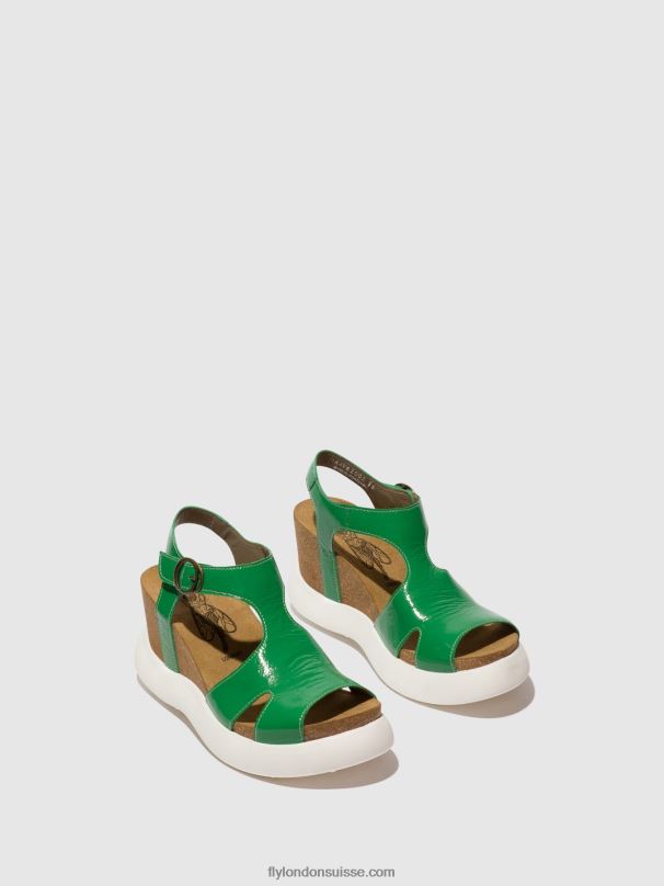 860NR502 sandales à boucle gova962 Fly London vert femmes