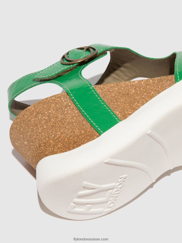 860NR502 sandales à boucle gova962 Fly London vert femmes