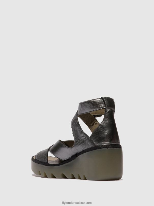 860NR503 sandales à boucle byre410 Fly London graphite femmes