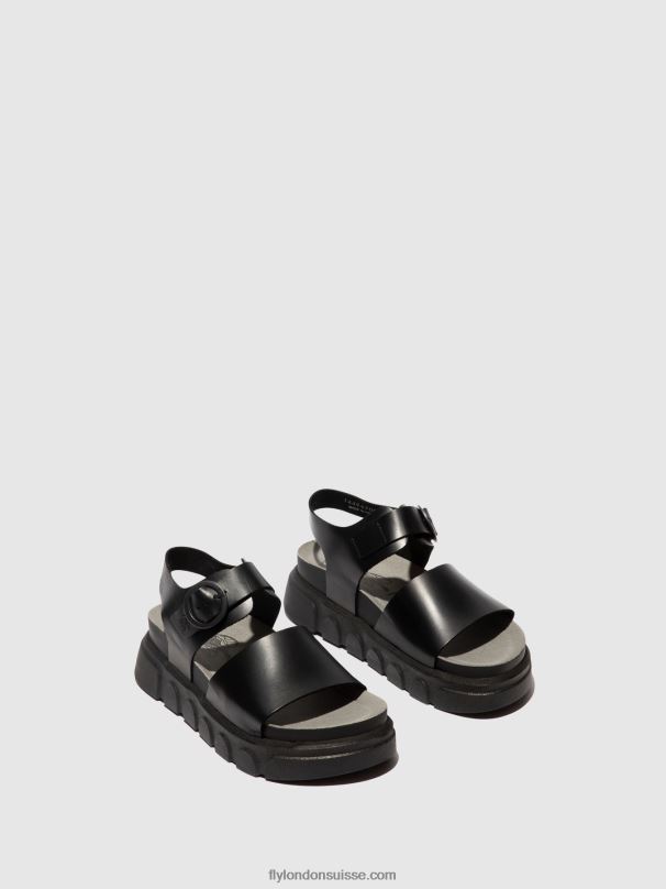 860NR506 sandales à bride cheville cree947 Fly London noir femmes