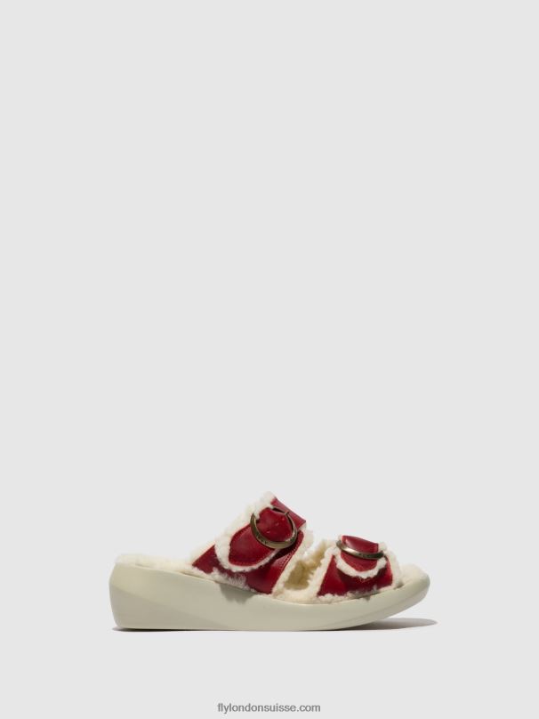 860NR516 sandales à enfiler buga902 Fly London rouge femmes