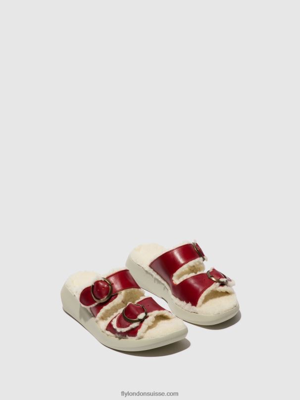 860NR516 sandales à enfiler buga902 Fly London rouge femmes