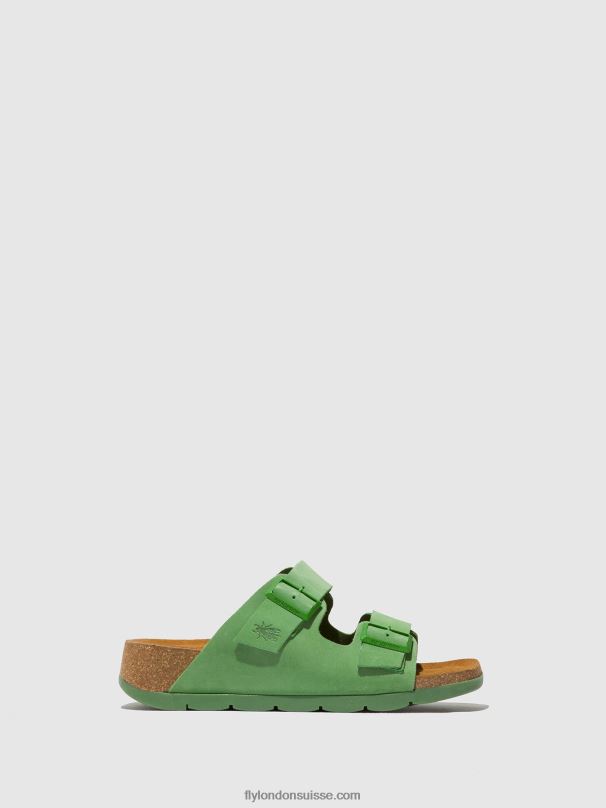 860NR527 sandales à boucle caja721 Fly London vert citron femmes