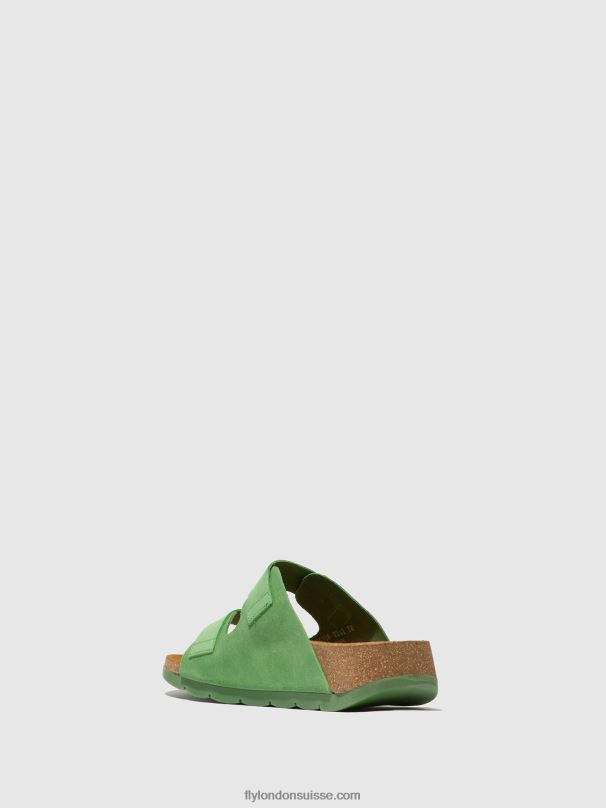 860NR527 sandales à boucle caja721 Fly London vert citron femmes