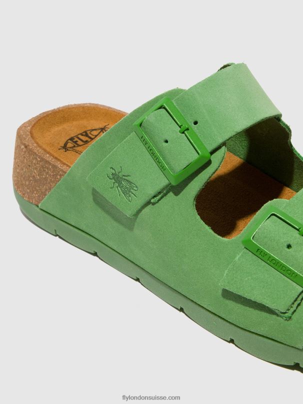 860NR527 sandales à boucle caja721 Fly London vert citron femmes