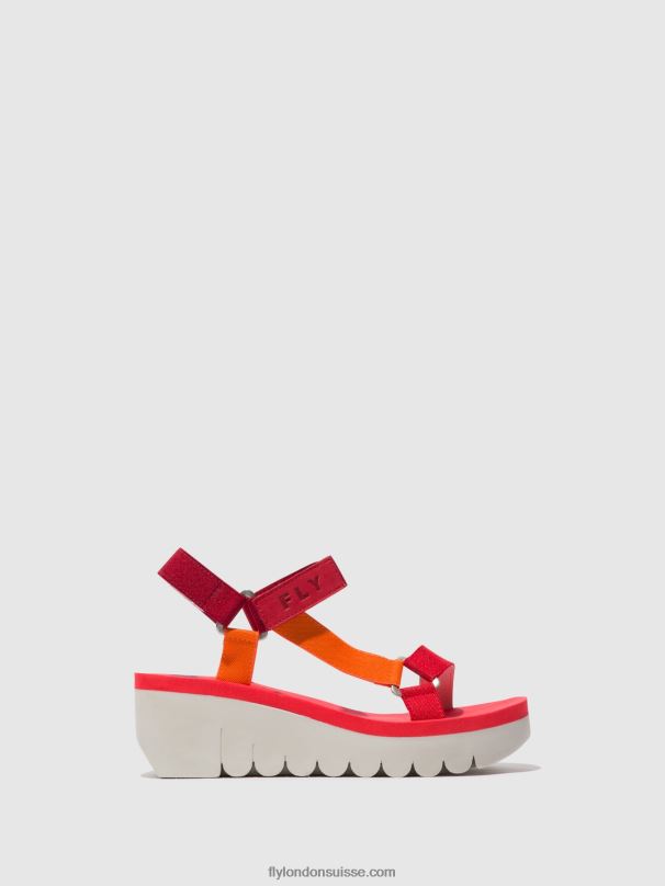 860NR529 sandales velcro yefa726 Fly London multi (rouge) femmes