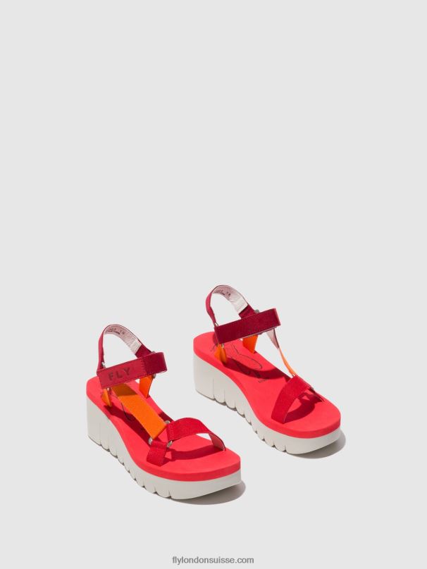 860NR529 sandales velcro yefa726 Fly London multi (rouge) femmes