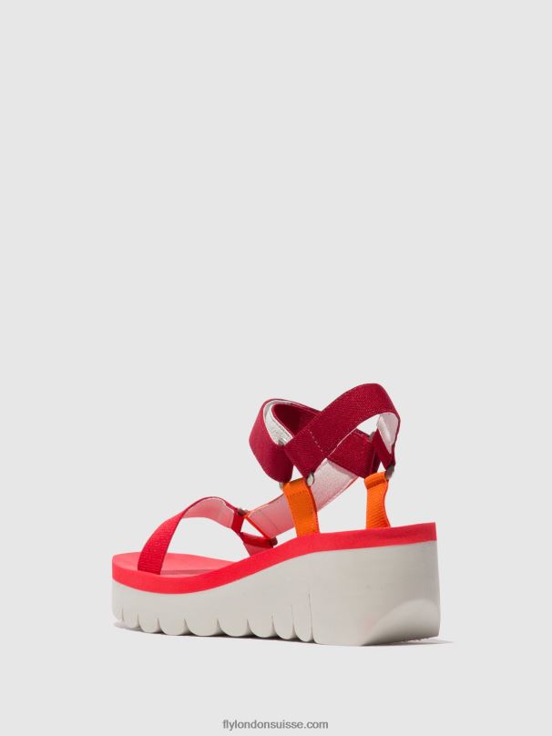 860NR529 sandales velcro yefa726 Fly London multi (rouge) femmes