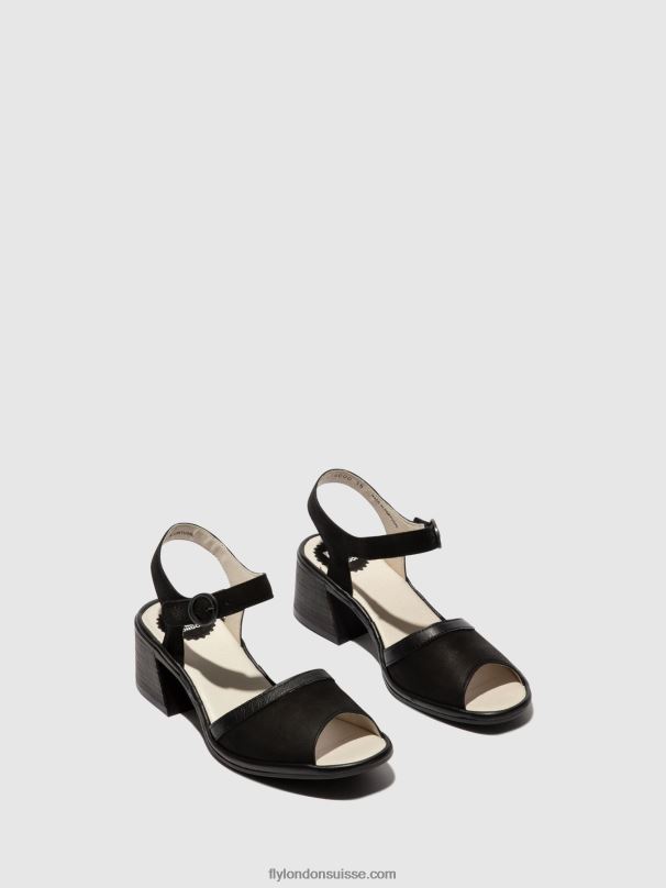 860NR531 sandales à bride cheville lear374 Fly London noir femmes