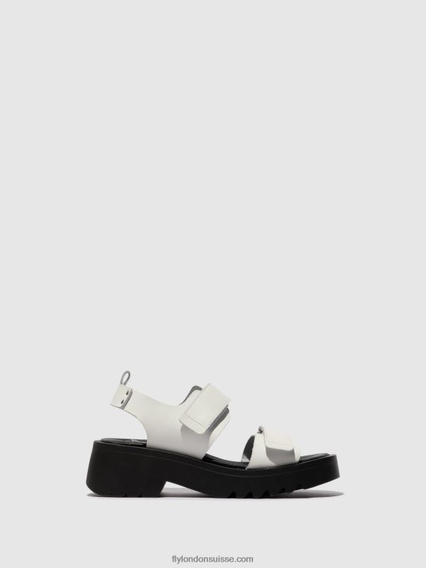 860NR532 sandales velcro meka857 Fly London blanc femmes