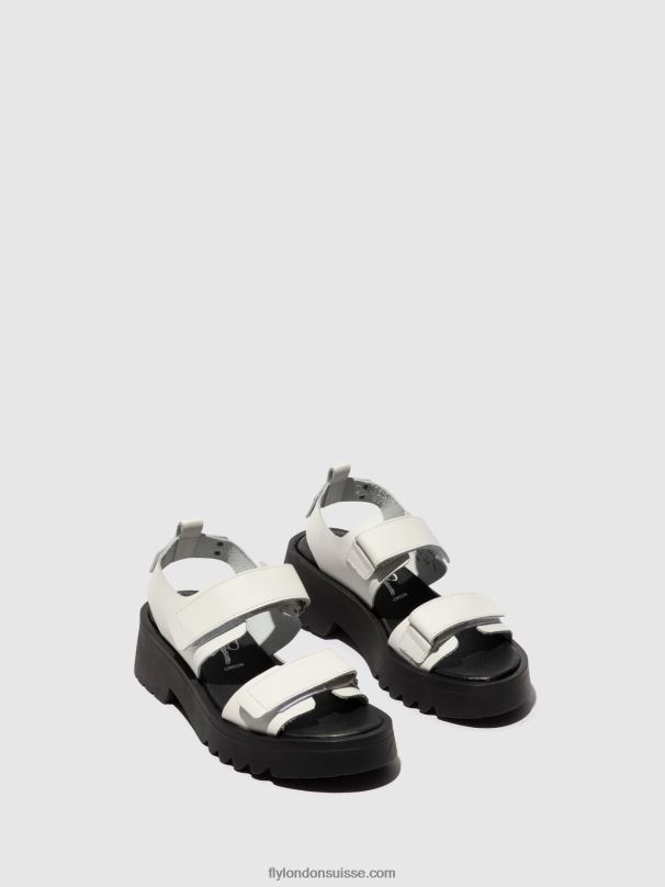 860NR532 sandales velcro meka857 Fly London blanc femmes