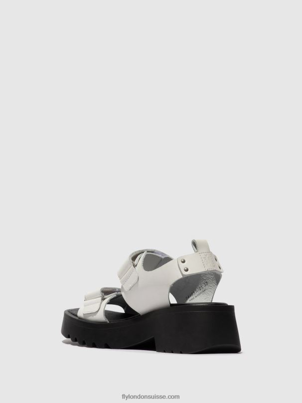 860NR532 sandales velcro meka857 Fly London blanc femmes