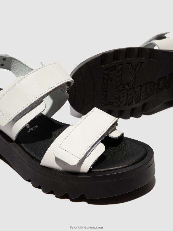 860NR532 sandales velcro meka857 Fly London blanc femmes