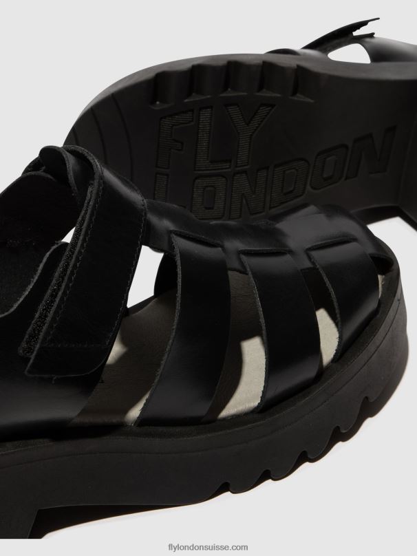 860NR537 sandales à lanières maie850 Fly London noir femmes