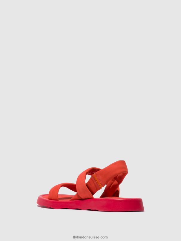 860NR540 sandales à bride arrière tera873 Fly London diable rouge femmes