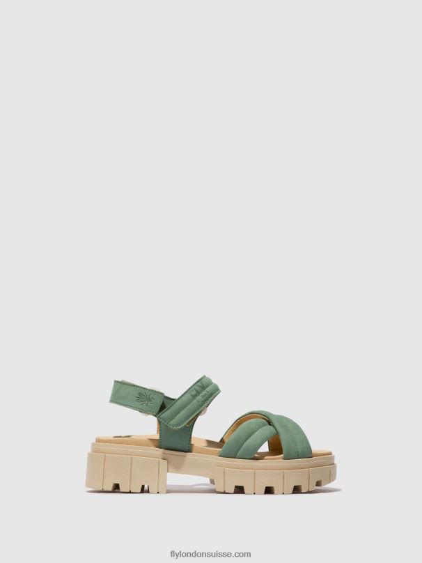 860NR546 sandales à bride arrière jada854 Fly London Vert Jade femmes