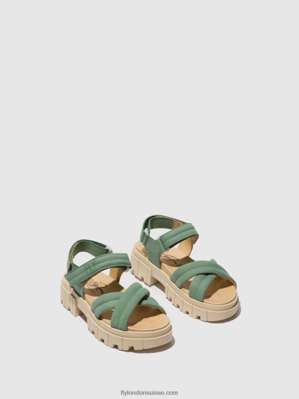 860NR546 sandales à bride arrière jada854 Fly London Vert Jade femmes