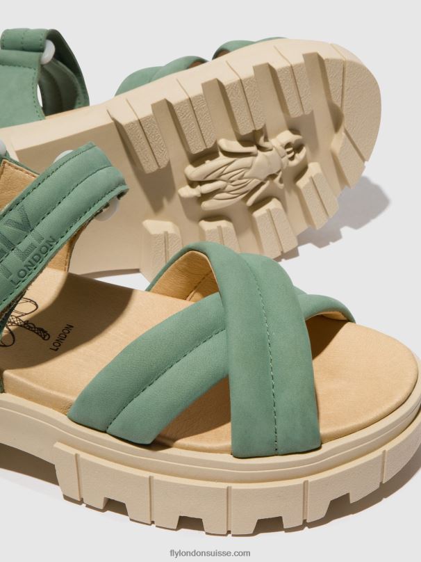 860NR546 sandales à bride arrière jada854 Fly London Vert Jade femmes