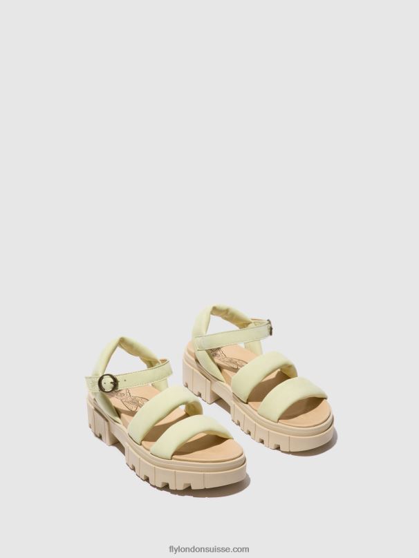 860NR549 sandales à bride arrière jela864 Fly London jaune pâle femmes