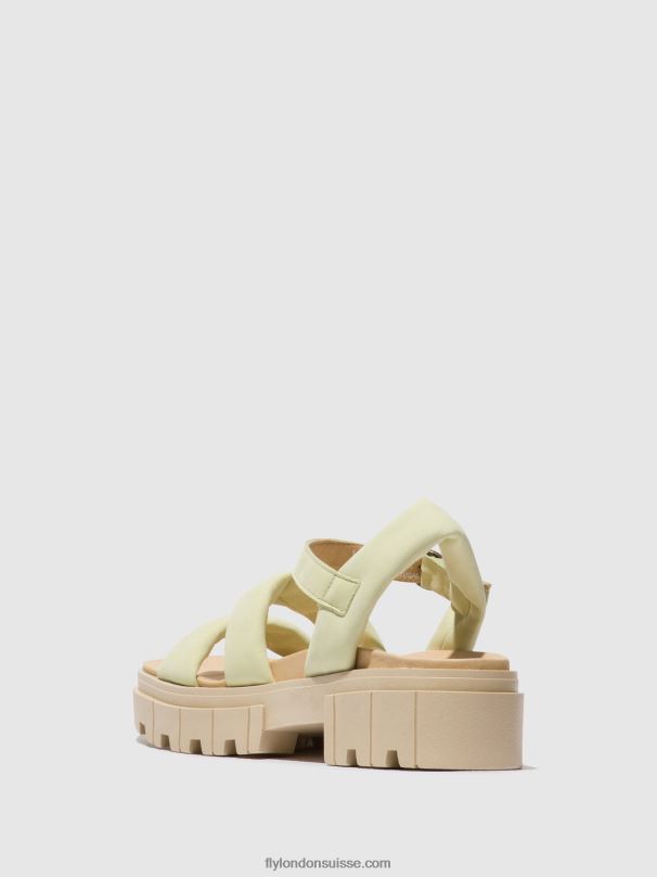 860NR549 sandales à bride arrière jela864 Fly London jaune pâle femmes