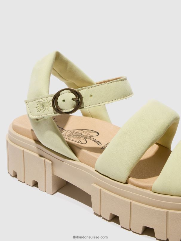 860NR549 sandales à bride arrière jela864 Fly London jaune pâle femmes