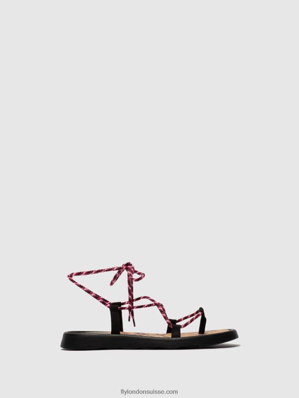 860NR550 sandales à lacets tace874 Fly London noir (violet) femmes