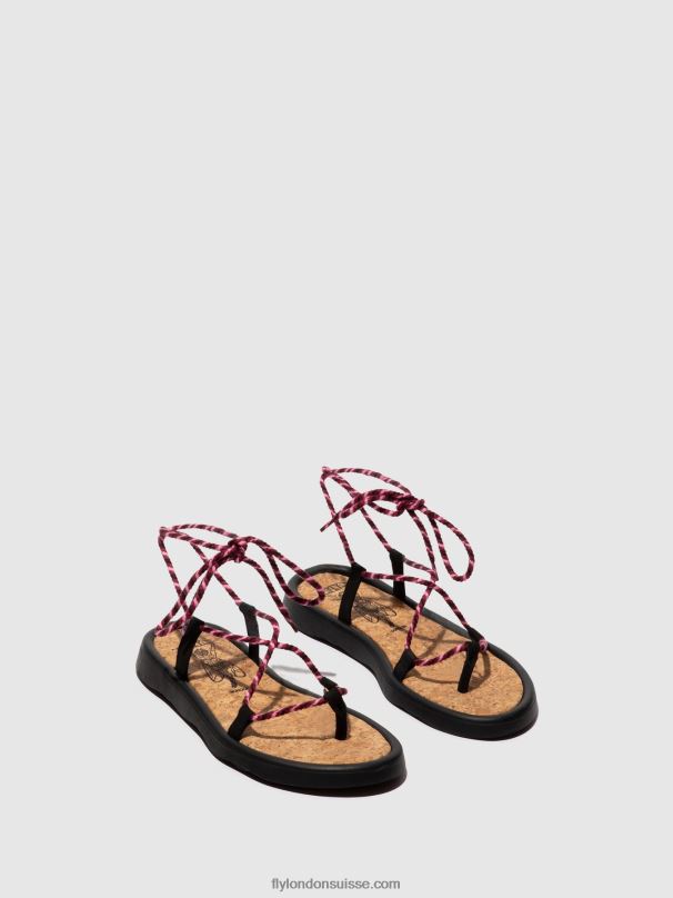 860NR550 sandales à lacets tace874 Fly London noir (violet) femmes
