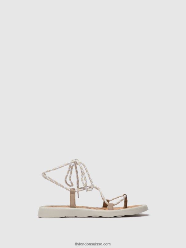860NR552 sandales à lacets tace874 Fly London béton (blanc cassé) femmes