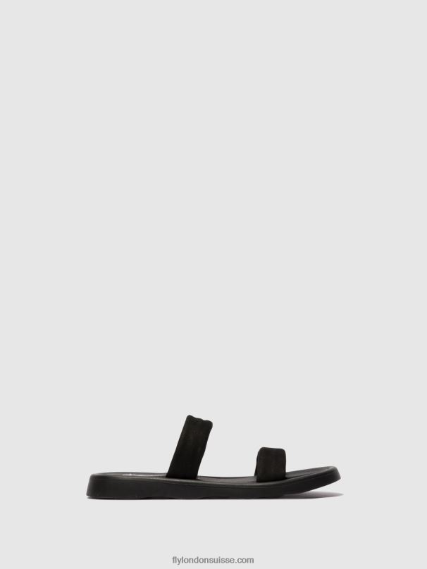 860NR554 sandales plates taja872 Fly London noir femmes