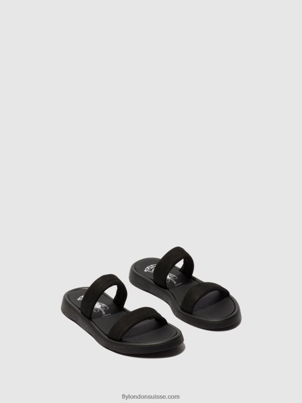 860NR554 sandales plates taja872 Fly London noir femmes