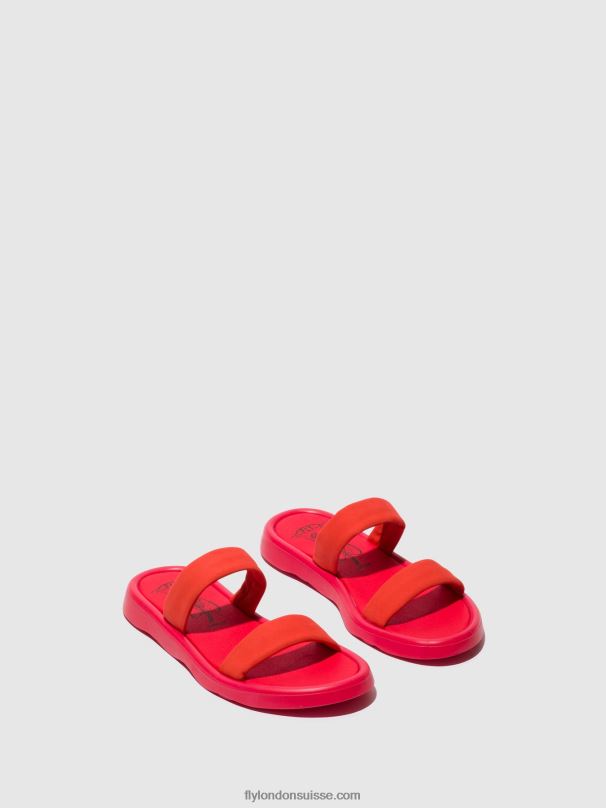 860NR555 sandales plates taja872 Fly London diable rouge femmes