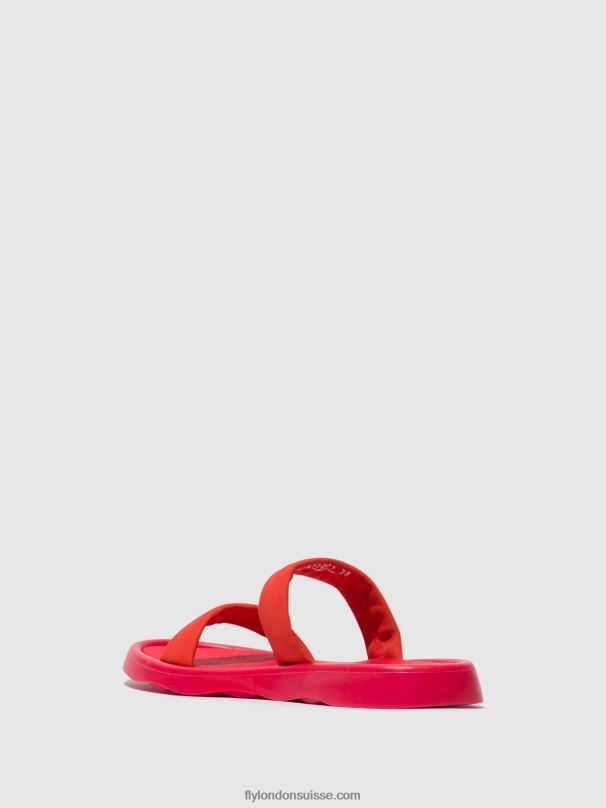 860NR555 sandales plates taja872 Fly London diable rouge femmes