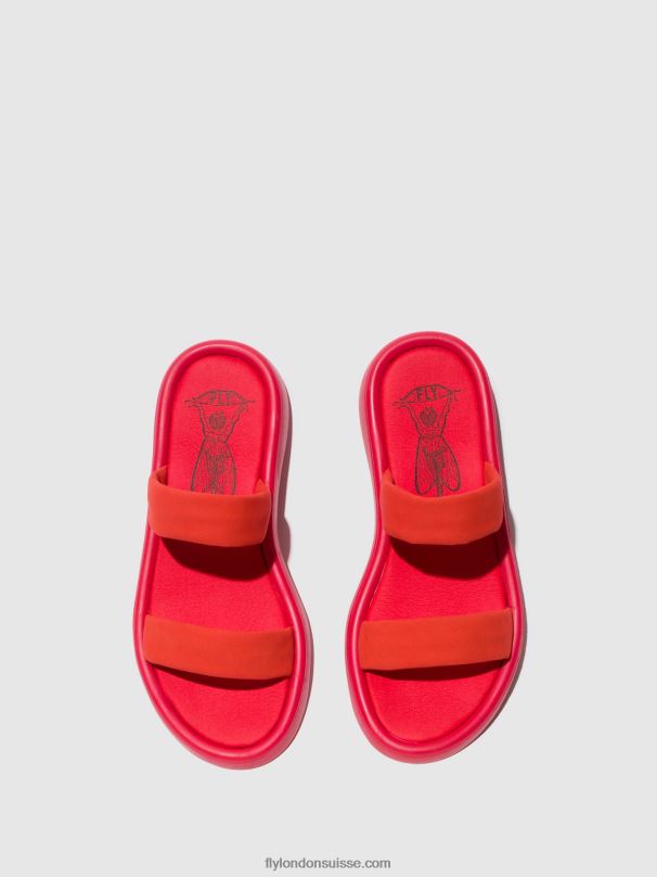 860NR555 sandales plates taja872 Fly London diable rouge femmes
