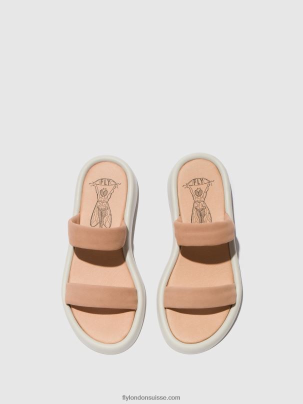 860NR556 sandales plates taja872 Fly London rose nude femmes